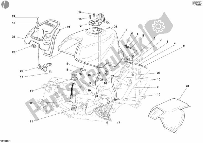 Todas as partes de Tanque De Combustível do Ducati Sport ST4 S USA 996 2005